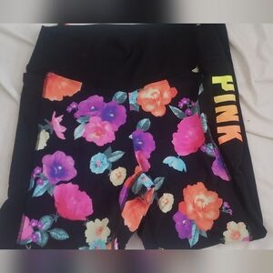 Pink Floral Print Leggings